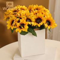 6Pcs/Lot Flores Artificiales De Seda Girasoles Para Decoración De Hogar Bodas Y Jardines Regalo De Boda Decoración De Habitaciones - details 0