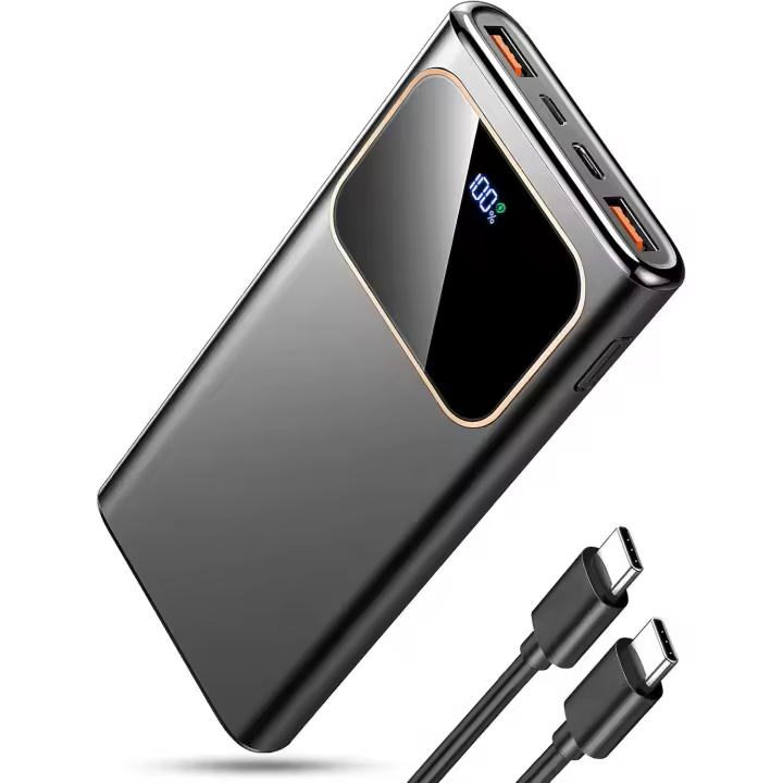 Power Bank 20.000mAh 22.5W Pequeña función de carga rápida Powerbank 1 USB-C 2 USB-A Mini Batería Externa para Teléfono Móvil Pantalla LCD para iPhone 17 16 15 14 13 Smartphones Viaje Camping - 1