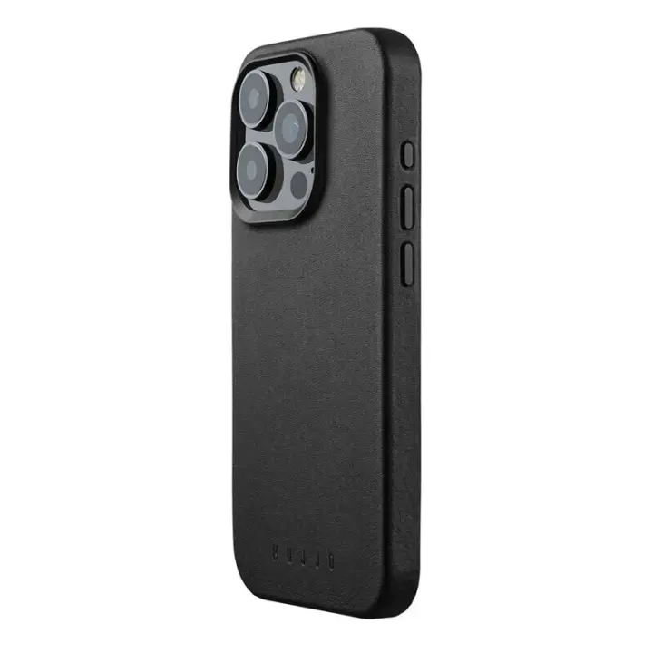 Funda de Piel con Magsafe lisa para Iphone 15 Pro Max Negra Mujjo - 1