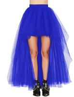 Nueva Llegada De Petticoats Alta-baja Para Vestido De Coctel Elástico De Malla Redonda De Color Negro Rojo Azul Morado Café Rosa Verde Tútú De Halloween Skirt Gótica Adecuado Para Mujeres - details 19
