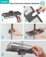 Estante de Ducha sin perforación, soporte de Ducha Colgante, soporte para accesorios de Ducha con dos - details 4
