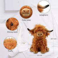 Animales de peluche de Vacas DE LAS Tierras Altas de 10,5 pies, Lindas figuras de Felpa de Vaca esponjosa, decoración realista de Felpa de Las Tierras Altas para niños, niños y niños - details 2
