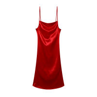 Vestido De Seda Con Sección Cruzada De Color Sólido Para Mujer Vestido De Caudal Con Punta De Sirena De Verano Ajustado Y Sexy - details 13
