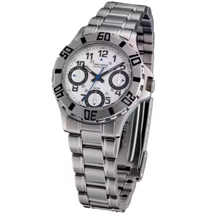 Time Force Tf3357b03  Reloj Para Para Chico Color Plateado - 1