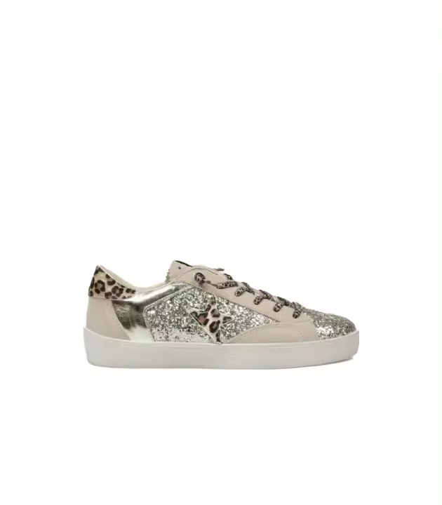 ZAPATILLAS GLITTER CON ANIMAL PRINT DE MUJER CETTI C-1342 CHAMPAN - 1