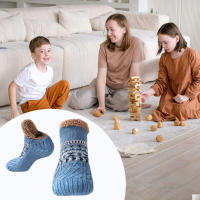 Calcetines Térmicos Para Hombre Y Mujer Invierno Calientes Cortos De Algodón Grueso Suaves Antideslizantes Para El Hogar Y Dormir Fuzzy Fluffy - details 5