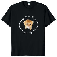 Camiseta De Gato Divertido Despierta Y Actúa Silvestre 100% Algodón Hombre Y Mujer Talla EU Estilo Gráfico Y2K Para Uso Diario Verano - details 3