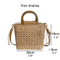 Bolso de Mujer JIOMAY 2023 Verano Bolsos de Mano de Diseñador Bolso de Hombro de Playa con Mango de Madera Cierre de Cordón Tejido de Poliéster - details 3