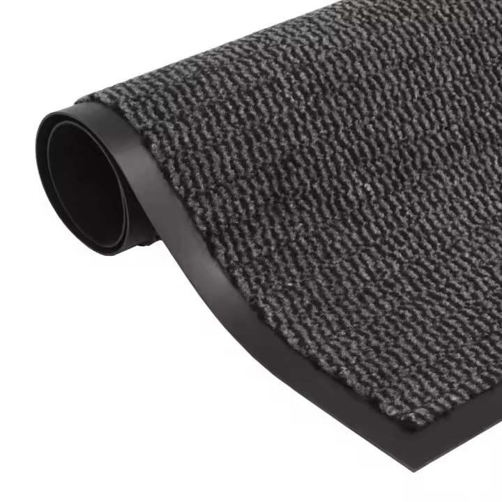 vidaXL Alfombra de entrada rectangular de nudo 90x150 cm antracita - 1