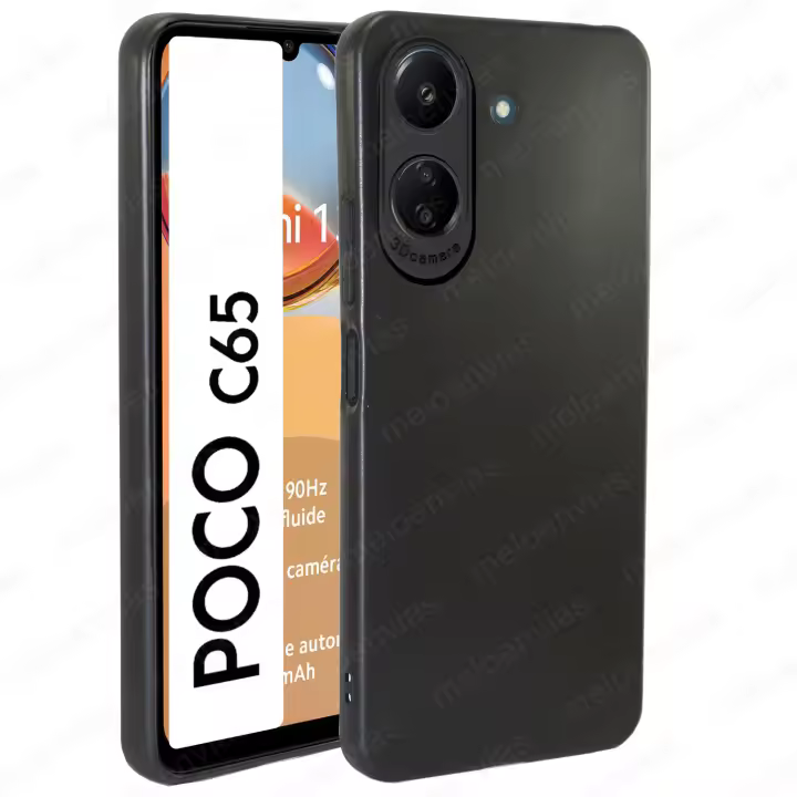 Funda Para XIAOMI POCO C65 Proteccion 3D Cámara, Cubre Cámara, Carcasa, Gel TPU Silicona Suave Mate, Color Negro Azul Rojo Rosa Morado, Ajuste Perfecto, Acceso Conector Carga Auricular, Meloenvias mle26 - 1