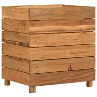 vidaXL Arriate elevado madera de teca reciclada y acero Dimensiones 50 x 40 x 38 cm,  100 x 40 x 38 cm,  150 x 40 x 38 cm y mas - details 2