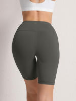 Shorts De Cintura Alta 2XXL Para Mujer En 16 Colores Estilo Fitness Con Bolsillos Y Compresión Ropa Deportiva Casual De Verano Nylon - details 11