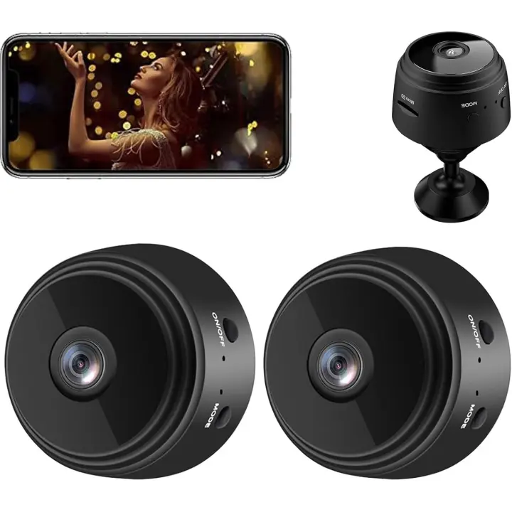 Camtrix Magnetic Mini Security Camera, Mini 1080p HD Wireless Magnetic Security Camera, Hidden Camera WiFi Wireless Small Video Camera, with App for Home Indoor Outdoor (2pcs) - 1