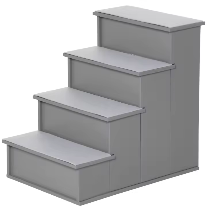 PawHut Escalera para Perros de 4 Peldaños Escalera para Mascotas Escalones para Perros Gatos con Acolchados Desmontables Carga 30 kg para Cama Sofá 40x59x54,2 cm Gris - 1