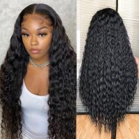 Pelucas Sintéticas Largas Y Rizadas De Encaje Frontal Para Mujeres Negras Con Pelo Fino Y Ondulado Resistente Al Calor 13x3 - details 0
