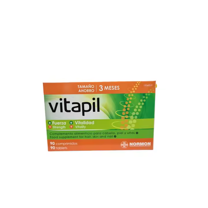 Normon Vitapil 90 Comprimidos - Complemento Alimenticio para Cabello, Piel y Uñas - 1