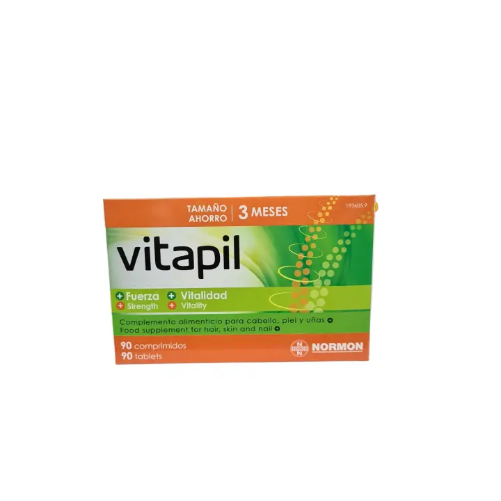 Normon Vitapil 90 Comprimidos - Complemento Alimenticio para Cabello, Piel y Uñas - 1
