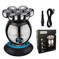 Afeitadora Eléctrica 7D Cabeza De Corte Flotante Recargable Portátil Para Hombre Afeitadora De Barba Con Clipper Rasurador Rotatorio De Acero Inoxidable - details 0