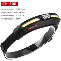 Linterna Frontal COB+LED Potente 210° Ancho Banda Ajustable Recargable USB C Luz Roja Adaptable Para Senderismo Camping Autodefensa - details 5