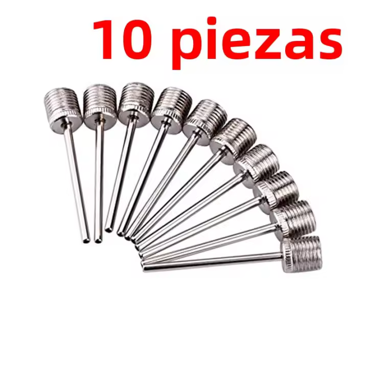Juego De 10/20 Piezas Agujas De Aire Para Baloncesto Y Fútbol Acero Inoxidable Bomba De Inflado Adaptador De Válvula De Aire Nozzle - 1