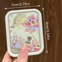 Espejo De Maquillaje Plegable Con Estilo De Pájaro Lotus Para Mujeres Y Niñas Espejo Rectangular Portátil Con Peine Para Uso Externo - details 7