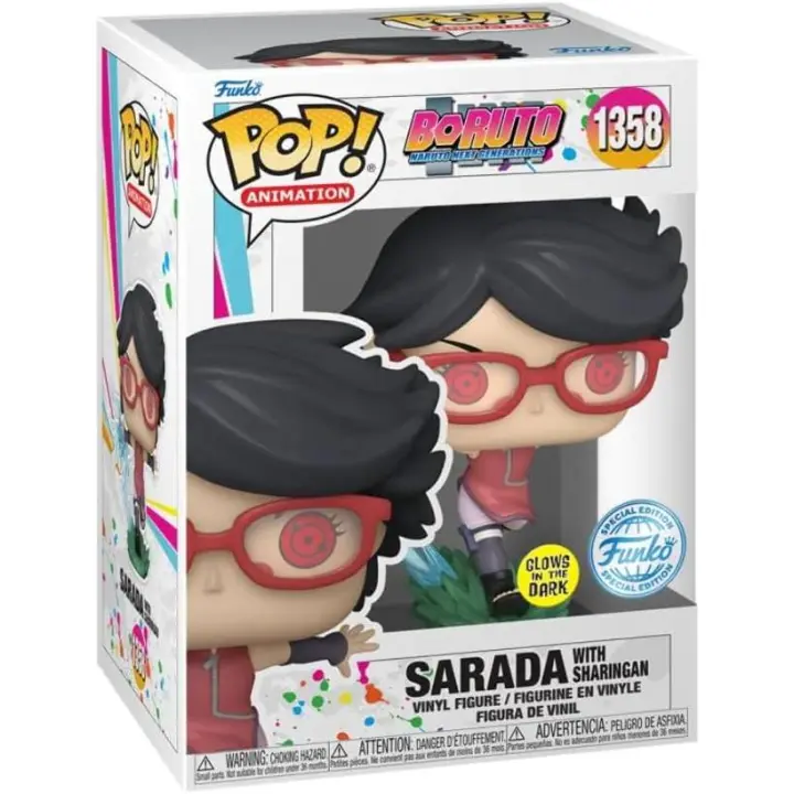 Funko Pop SARADA with Sharingan BORUTO Naruto Next Generation 1358 Special Edition GLOW IN THE DARK Pop! ANIMATION Vinyl Figure - 1