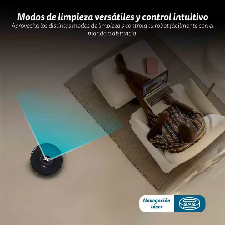El Robot Aspirador 2 en 1 con Navegación Láser y Control Wi-Fi I-DANCETURBOLASER + Deposito DUST - 1