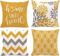 Juego de 4 Fundas de asiento de 45x45 cm, con inscripción «Home Sweet Home», Funda Decorative para sofá con Cremallera Oculta, Navidad - details 0