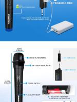 Sistema De Micrófono Inalámbrico UHF Dinámico Handheld Para Fiestas Iglesia DJ Bodas KTV En Casa Conjunto De Micrófonos Multifuncional - details 9