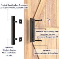 Manija De Puerta Sliding Barn KAK De 12 Pulgadas Para Armario Interior Hebilla De Madera Acero Inoxidable Electroplazcado - details 10