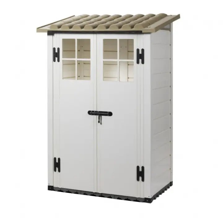 Resina Tuscany Evo 100 Casa Jardín with 2 Puertas centrales, suelo incluido, color beige, 95x139x201H cm - 1