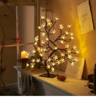 Lámpara De Mesa LED Sakura Con Control Remoto USB Para Decoración De Navidad Y Fiesta Luz De Árbol Para Dormitorio Hotel Tienda - details 0