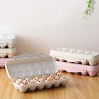 Juego de 2 refrigerador huevo titular plástico huevo titular para 12 huevos con tapa (caqui) - details 0