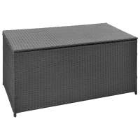 vidaXL Caja de almacenaje de jardín ratán sintético 120x50x60 cm en color Negro/Marrón/Gris - details 0