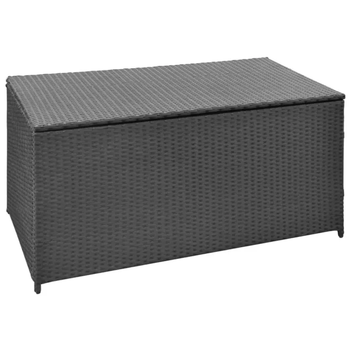 vidaXL Caja de almacenaje de jardín ratán sintético 120x50x60 cm en color Negro/Marrón/Gris - 1