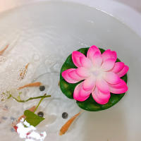 Lanternas Flotantes De Loto Impermeables Decorativas Para Piscina Luz LED Operada Por Batería Vela De Loto Para Bendición - details 11