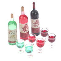 Juego De 3 Piezas Miniatura De Botella De Vino Y Vaso Para Muñecas Casa De Muñecas Decoración De Escritorio Juguete Educativo Para Niños - details 1