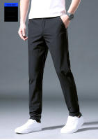 Pantalones Casuales Para Hombre De Seda Helada Verano Carga Rápida Delgados Estirables Estilo Recto Slim Fit Pantalones Completo Tipo De Cierre: Cremallera - details 9