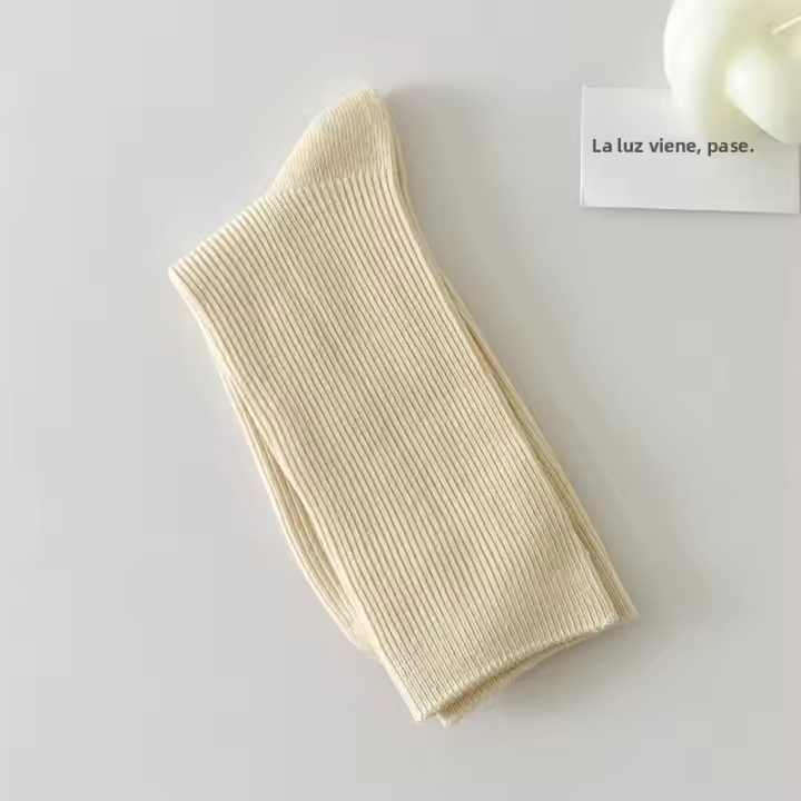 Calcetines Para Mujer Transpirables De Color Caramelo Cómodos Y Sencillos Calcetines De Pies Largos En Colores Frescos Y Vibrantes - 1
