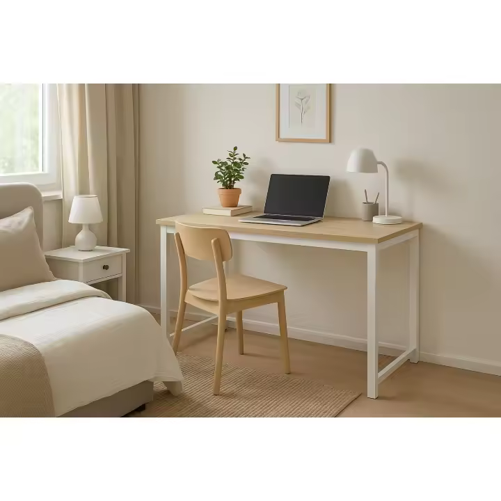 Meyvaser Mesa de Ordenador Amplia y Fácil de Limpiar 140cm Cambria Blanco - 1