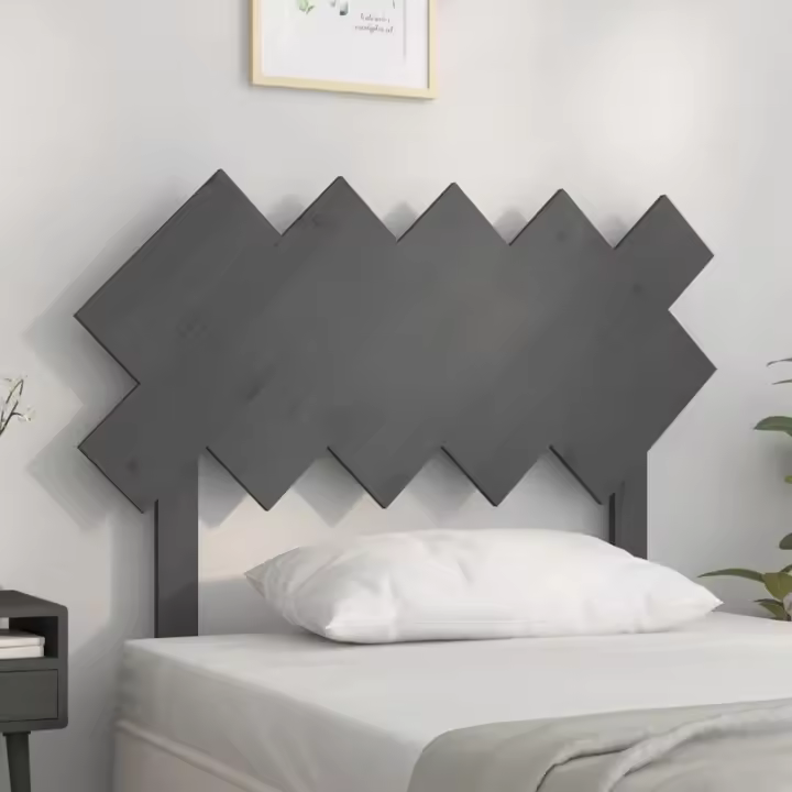 vidaXL Cabecero de cama madera maciza de pino gris 104x3x80,5 cm - 1