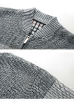 Chaqueta De Fleece Para Hombre Cardigan Grueso De Otoño E Invierno Elegante Y Ajustado Marcas De Lujo Abrigo De Cuello Alto Con Bolsillos Para Uso Diario - details 27