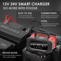 Cargador de batería automático de 20 A y 10 A, 12 V/24 V, para coche inteligente, para AGM, gel húmedo, plomo ácido, carga rápida, reparación por pulsos - details 2
