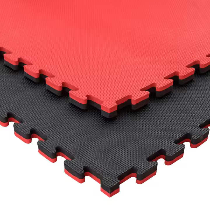 JOWY Tatami Puzzle 1x1m 2cm · Goma EVA Reversible Azul/Rojo o Negro/Gris · Modelo "T" · Esterilla Artes Marciales, Fitness y Suelo Tatami Japonés - 1