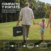Outsunny Alfombra de Exterior 182x274 cm Alfombra Reversible con Patrón de Geométrico y Bolsa de Transporte para Terraza Balcón Patio Camping Playa Azul - details 3