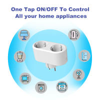 Enchufe Inteligente WiFi Tuya 2 En 1 EU Doble Salida 16A Con Monitoreo De Energía Compatible Con Alexa Google Home Alice - details 6