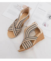 Pendiente Sandalias Tacón Mujeres 2025 Verano Moda Señoras Sandalias Boca de Pez Bohemia Sandalias Romanas Mujeres - details 5