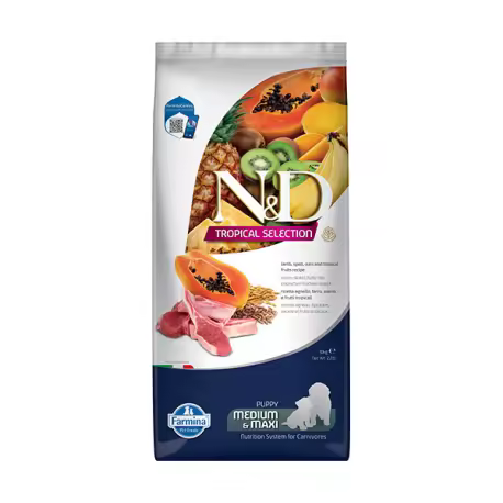 FARMINA N&D TROPICAL PUPPY MED/MAX CORDERO 10KG - 1