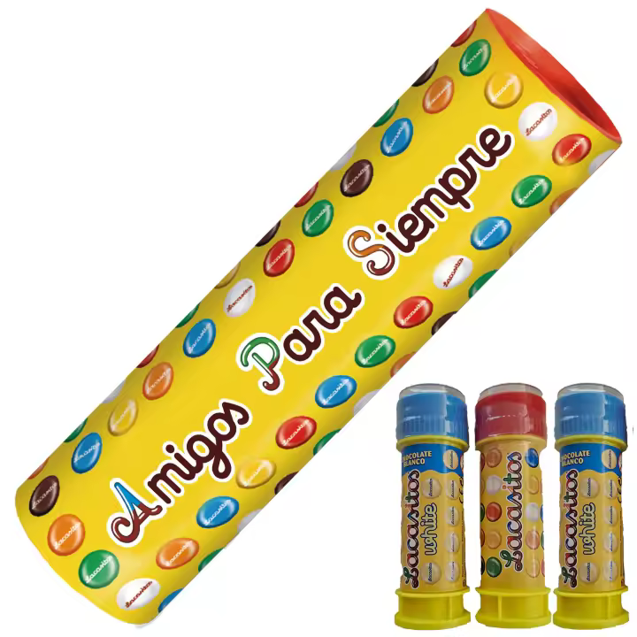 Lacasitos Megatubo 1,5 KG-Amigos para siempre + 3 POMPEROS LACASITOS - 1