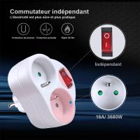Tomas de corriente con interruptor, recleta de enchufes 2 en 1, Toma de comparación ideal para el hogar, La Oficina, El dormitorio, 16 A, 230 V, color Blanco - details 1